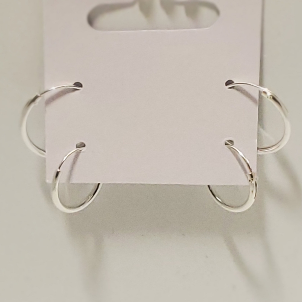 14K White Gold Plated Sterling Silver Earrings